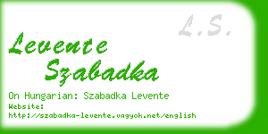 levente szabadka business card